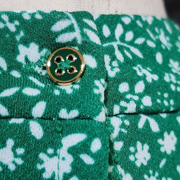 Adrianna Papell Floral Green Long Sleeve Blouse Round Ruffle Neck Size L NEW NWT - Picture 9 of 10